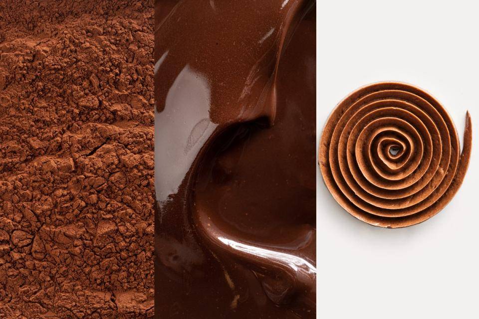 Extra Brute Cacao Powder: dry, dissolved in liquid, in buttercream