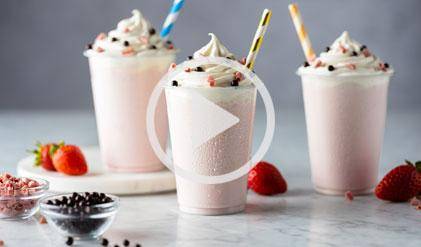 ICED WHITE CHOCOLATE WITH STRAWBERRY SWIRL