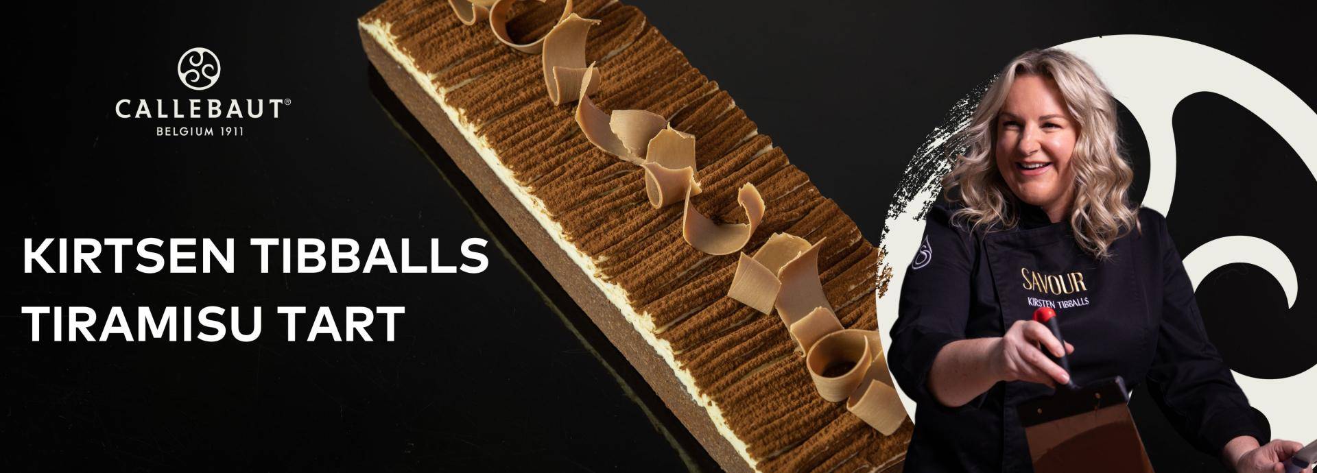 Kirsten Tibballs Callebaut Ambassador has created this epic multilayered tiramisu tart using her favourite Callebaut Chocolates