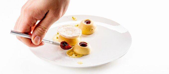 Elegant plated dessert