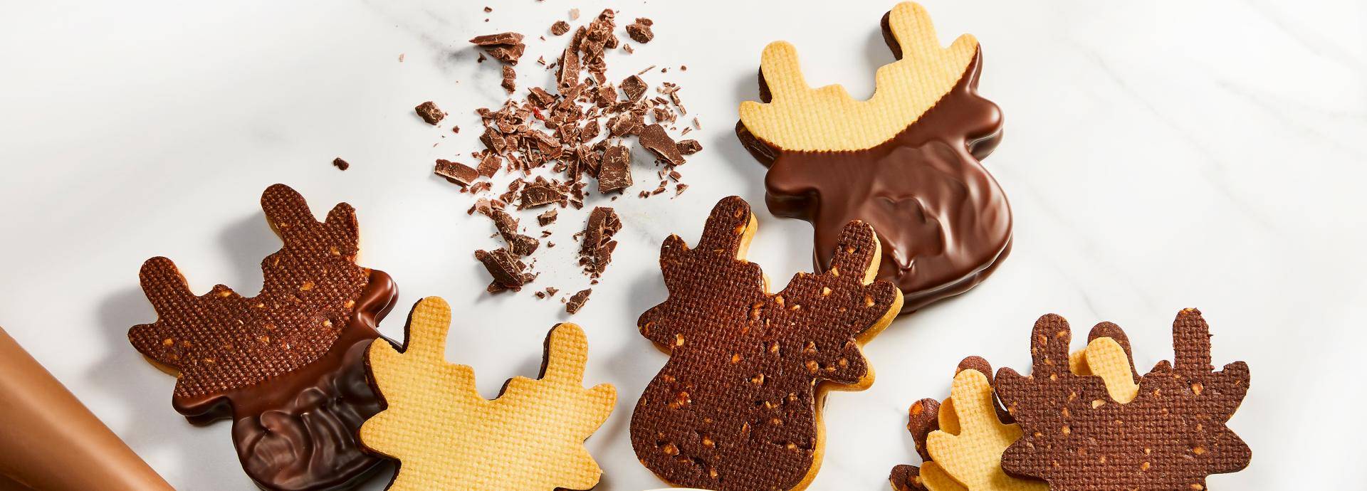 Chocolate reindeer cookie