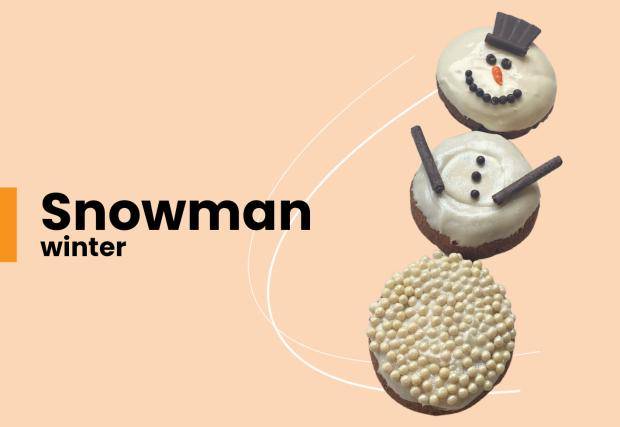 Snowman winter donut