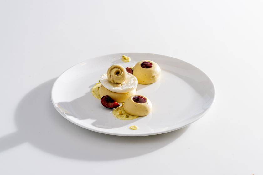 application on a white dish