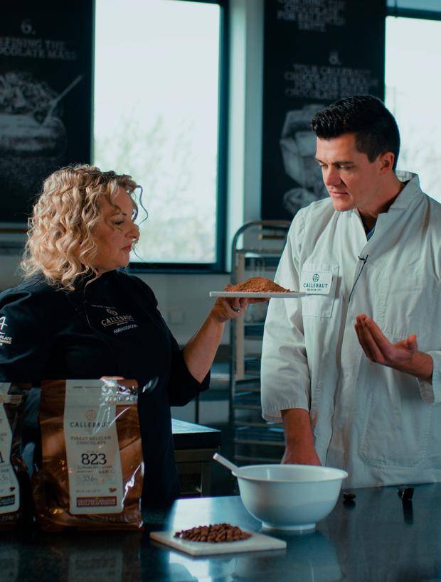 Kirsten Tibballs and callebaut chocolate expert 
