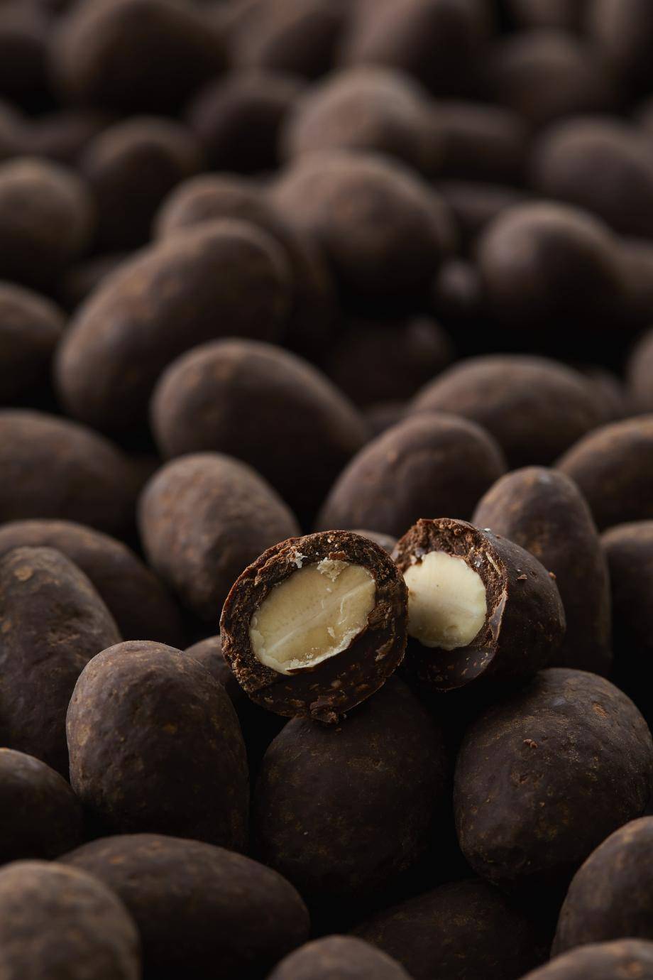 dark chocolate panned almonds