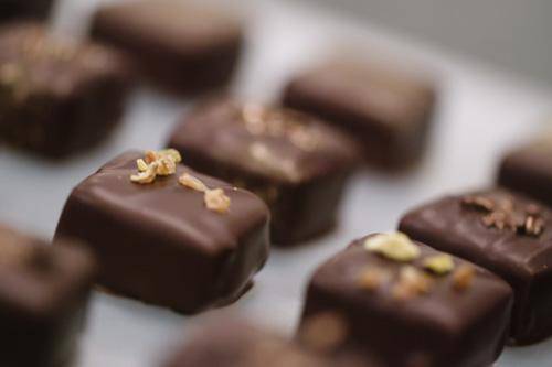 Hand-dipped or enrobed chocolates