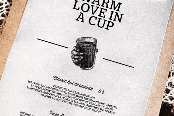 chocolate drinks menu